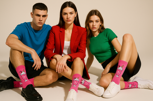 Best Milk Shake print pink socks funny 2025