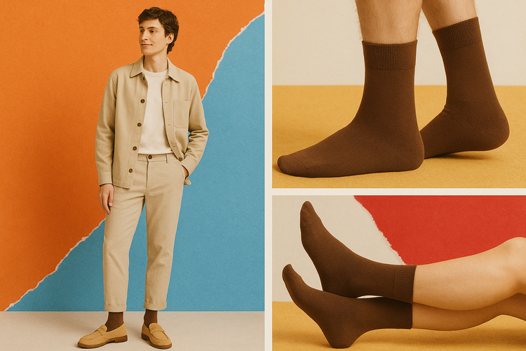 BEST BROWN SOCKS (SOLID COLOR) COLORFUL 2025