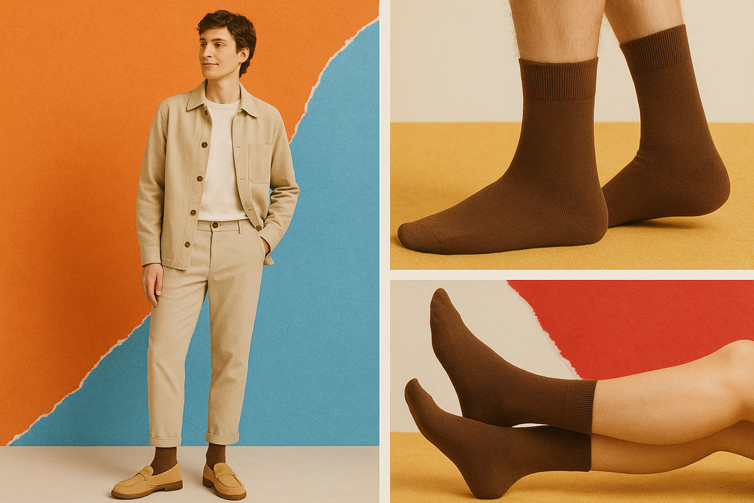 BEST BROWN SOCKS (SOLID COLOR) COLORFUL 2025