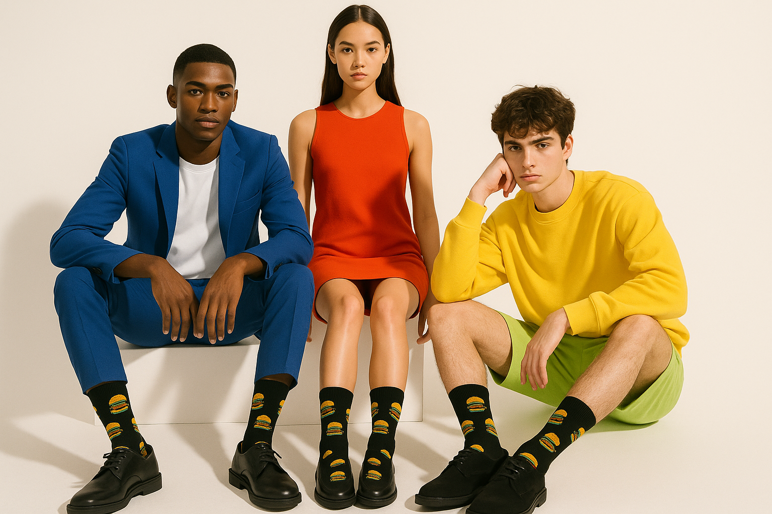 Best Burger print black socks funny 2025