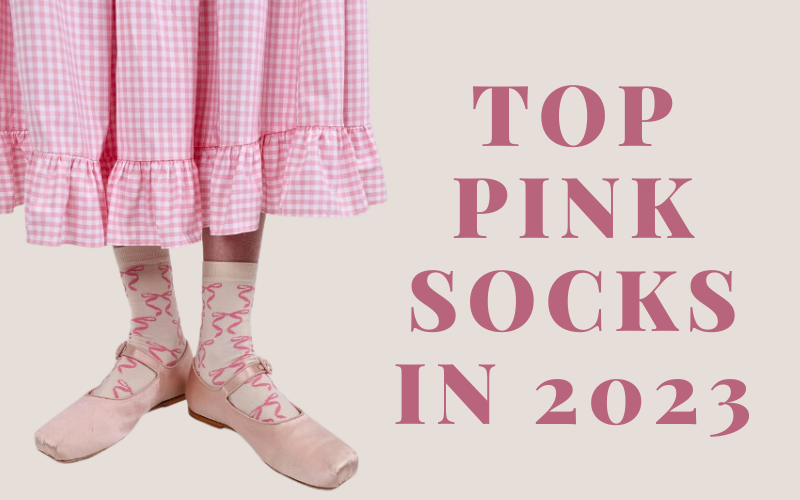 pink socks and socks with pink designs