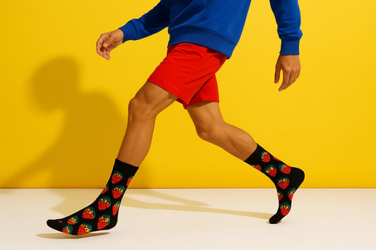 Best Strawberry print black socks for men 2025