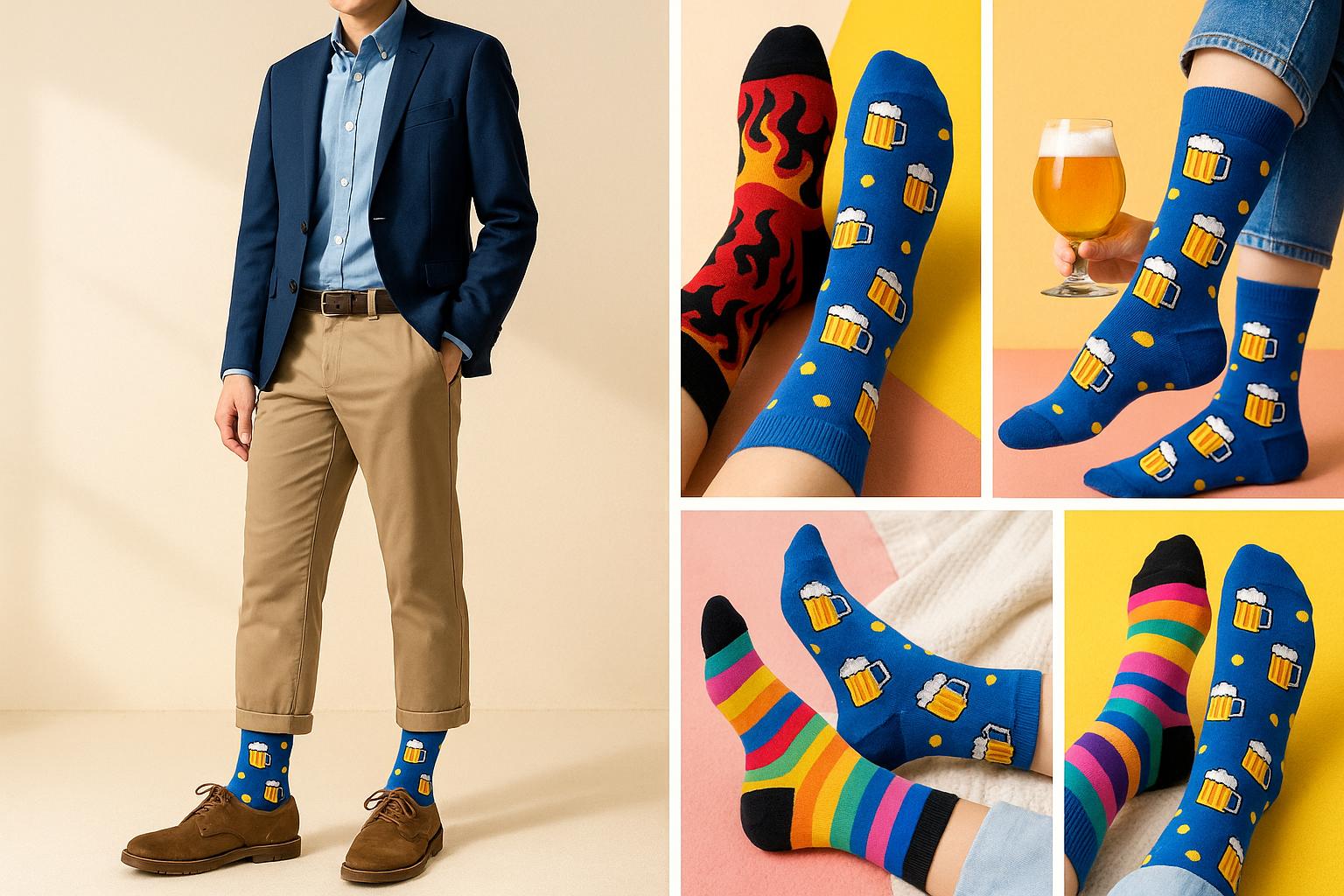 Best Beer print blue socks for adults 2025
