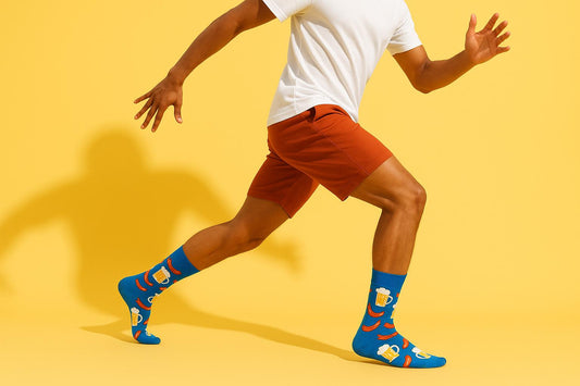 Best Beer and sausage print blue socks for men 2025