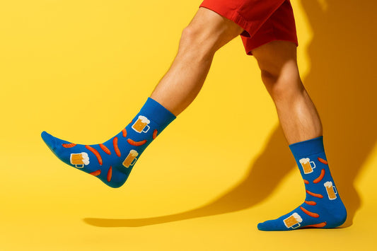 Best Beer and sausage print blue socks for nurses 2025