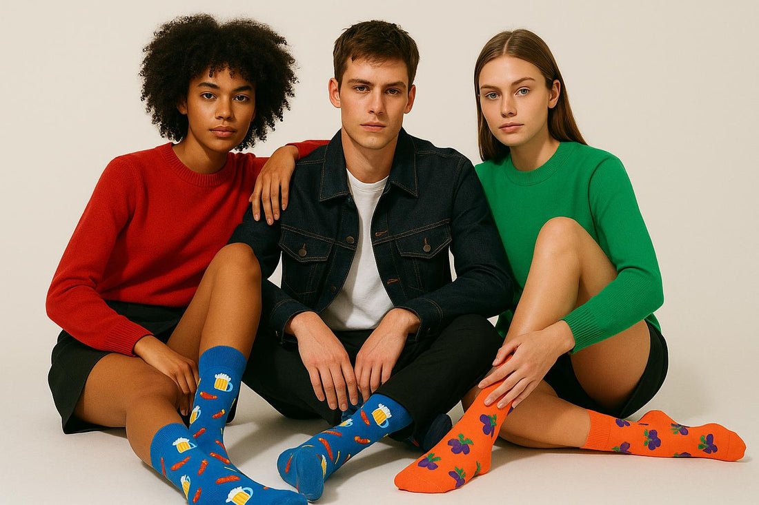 Best Beer and sausage print blue socks for parties 2025