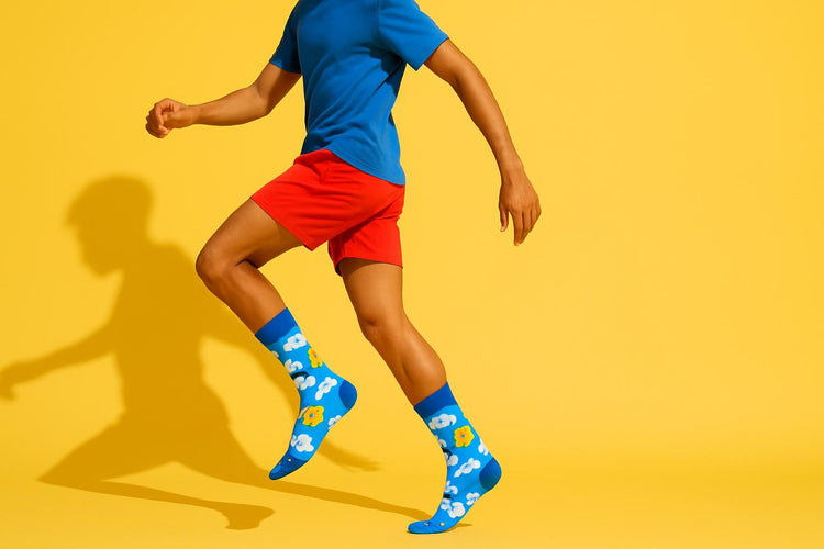 Best Cloud and sun print blue socks funny 2025