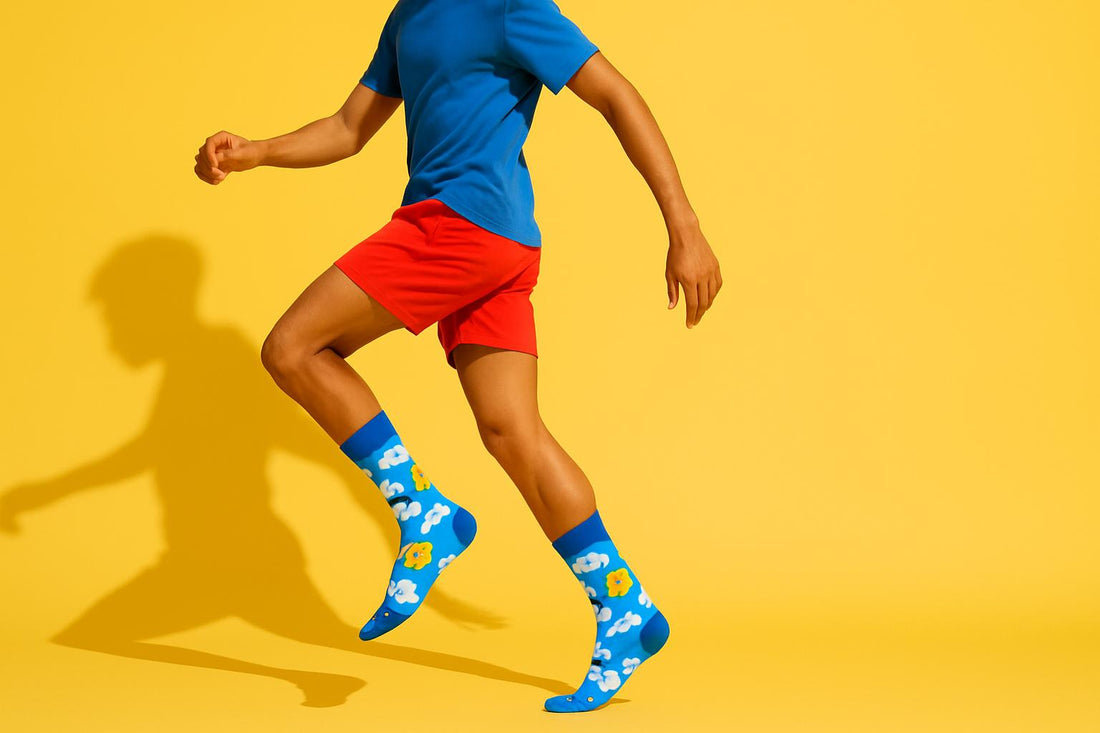 Best Cloud and sun print blue socks funny 2025