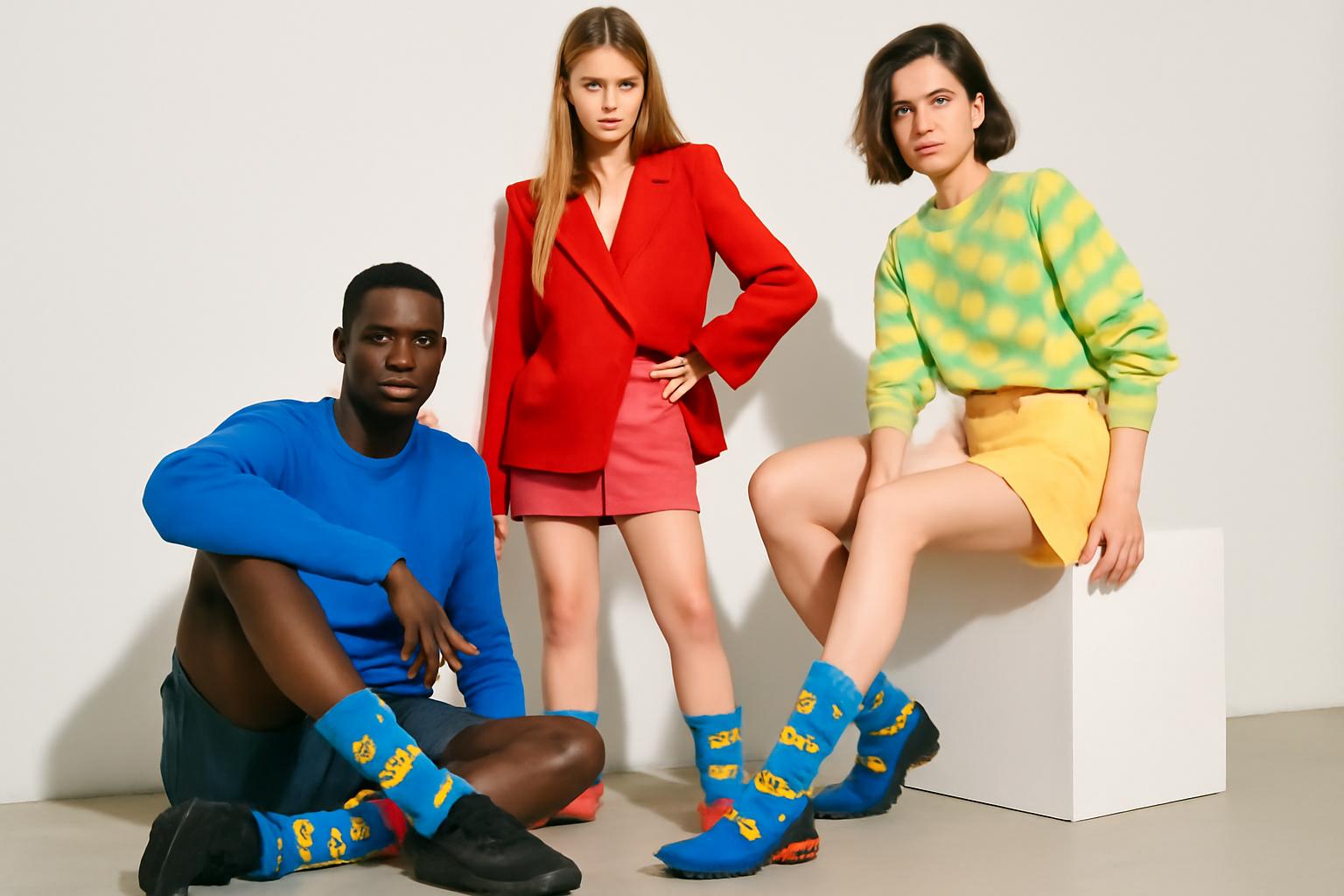 Best Burger and fries print blue socks for parties 2025