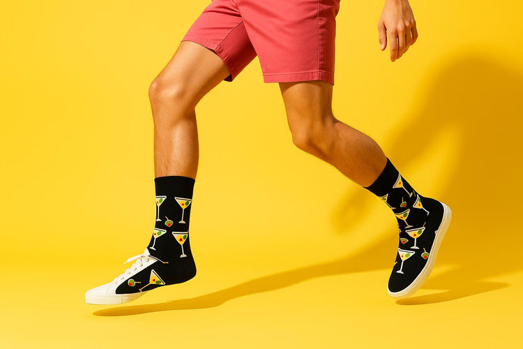 Best Martini print black socks funny 2025