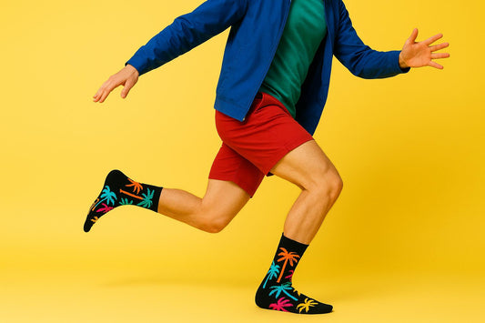 Best Palm print black socks funny 2025