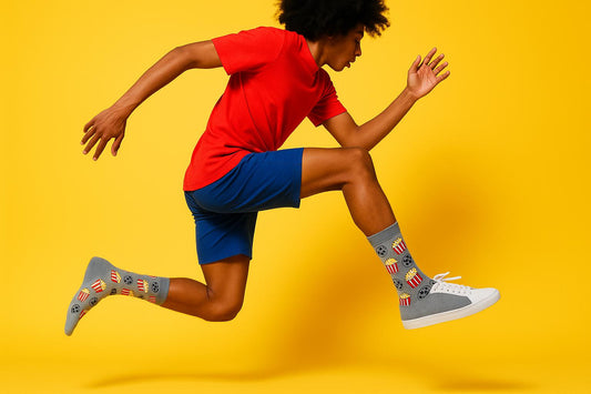 Best Popcorn and a movie print gray socks for men 2025