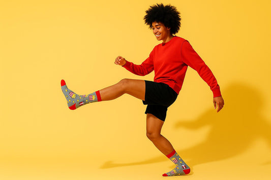 Best Popcorn and a movie print gray socks for everyday wear 2025