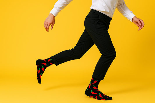 Best Red chili pepper print black socks for work 2025