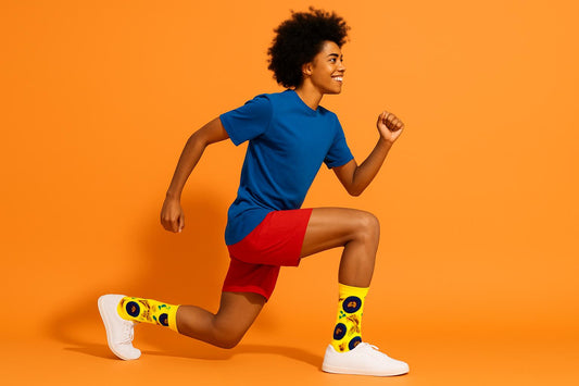 Best Retro disk and music notes print yellow socks for nurses 2025