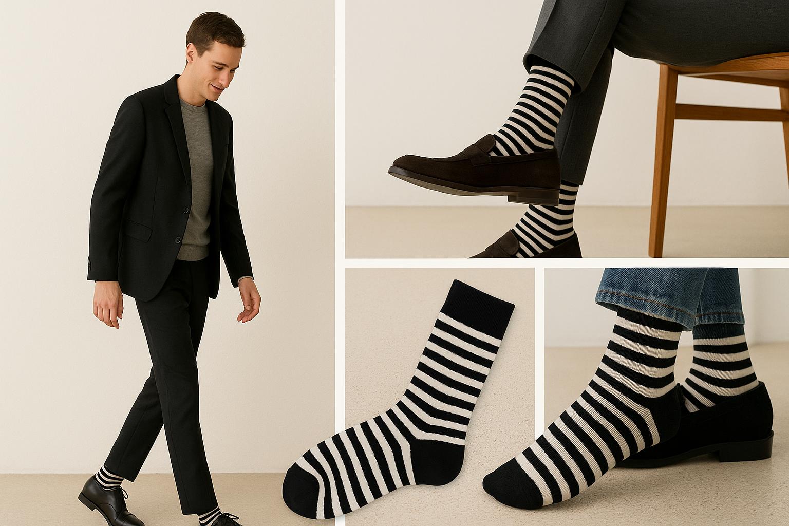 Best Stripe socks with black and white stripes for work 2025
