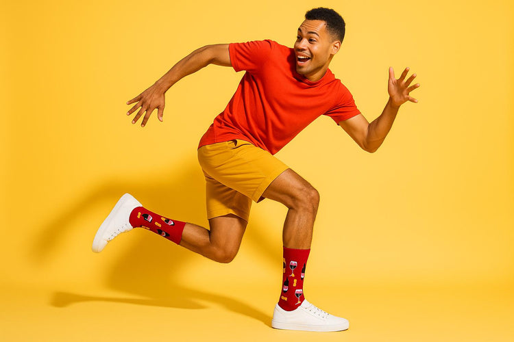 Best Wine print red socks for men 2025