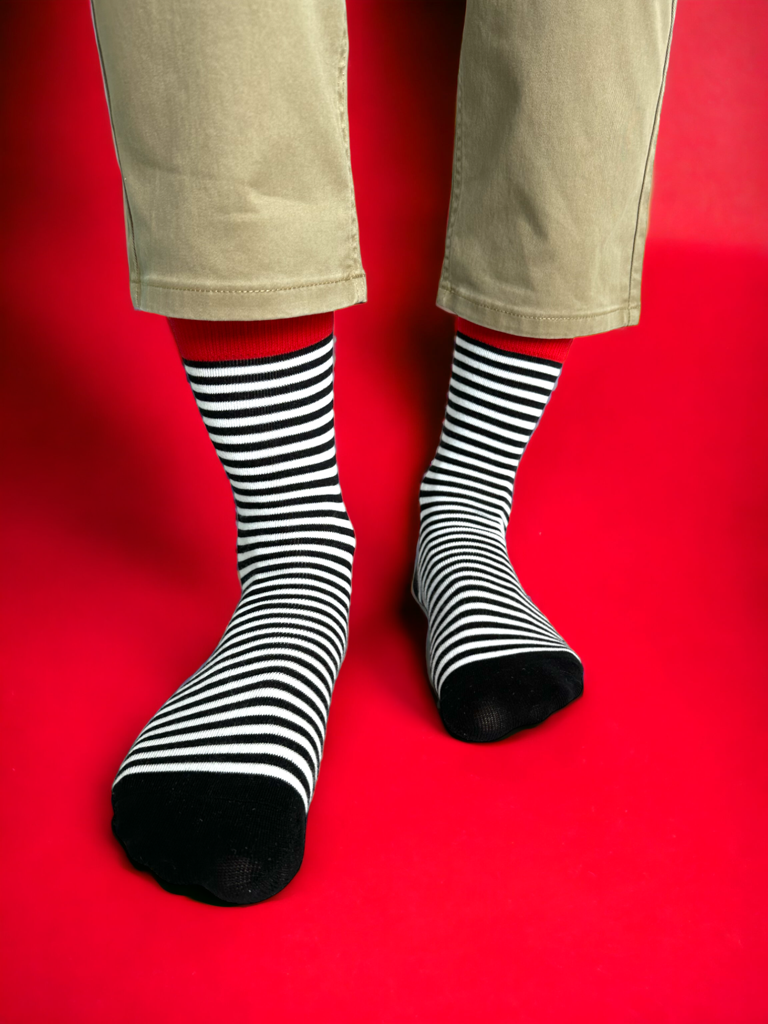 Black and White Stripe Socks 2