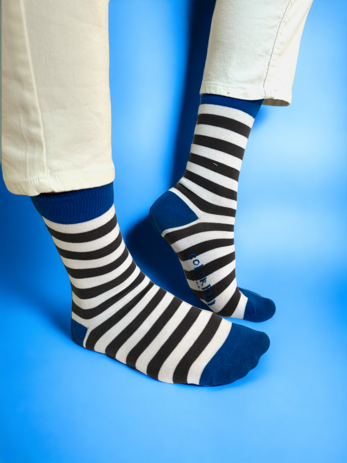 Black and White Striped Socks