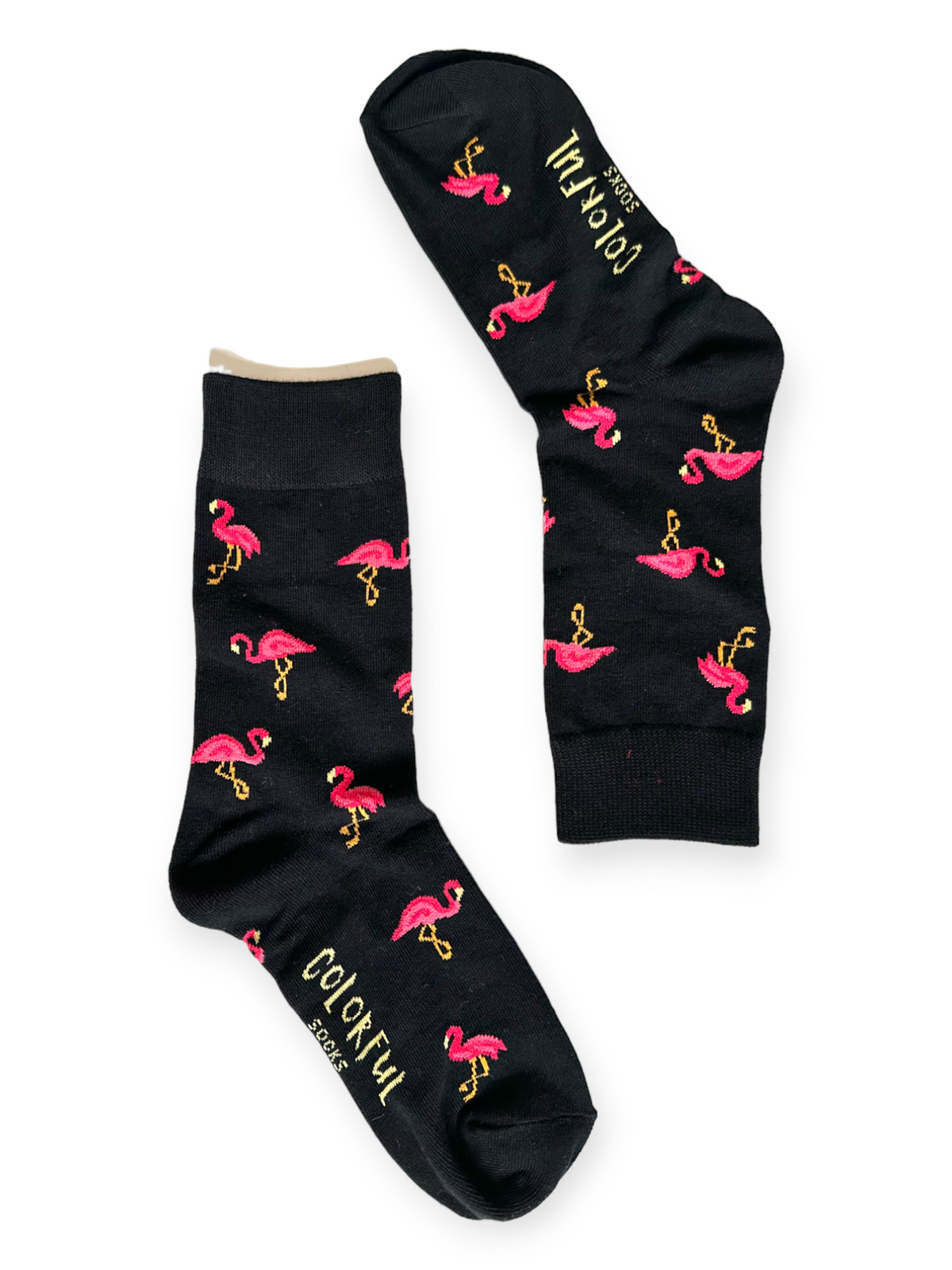 Flamingo Feet Black Socks