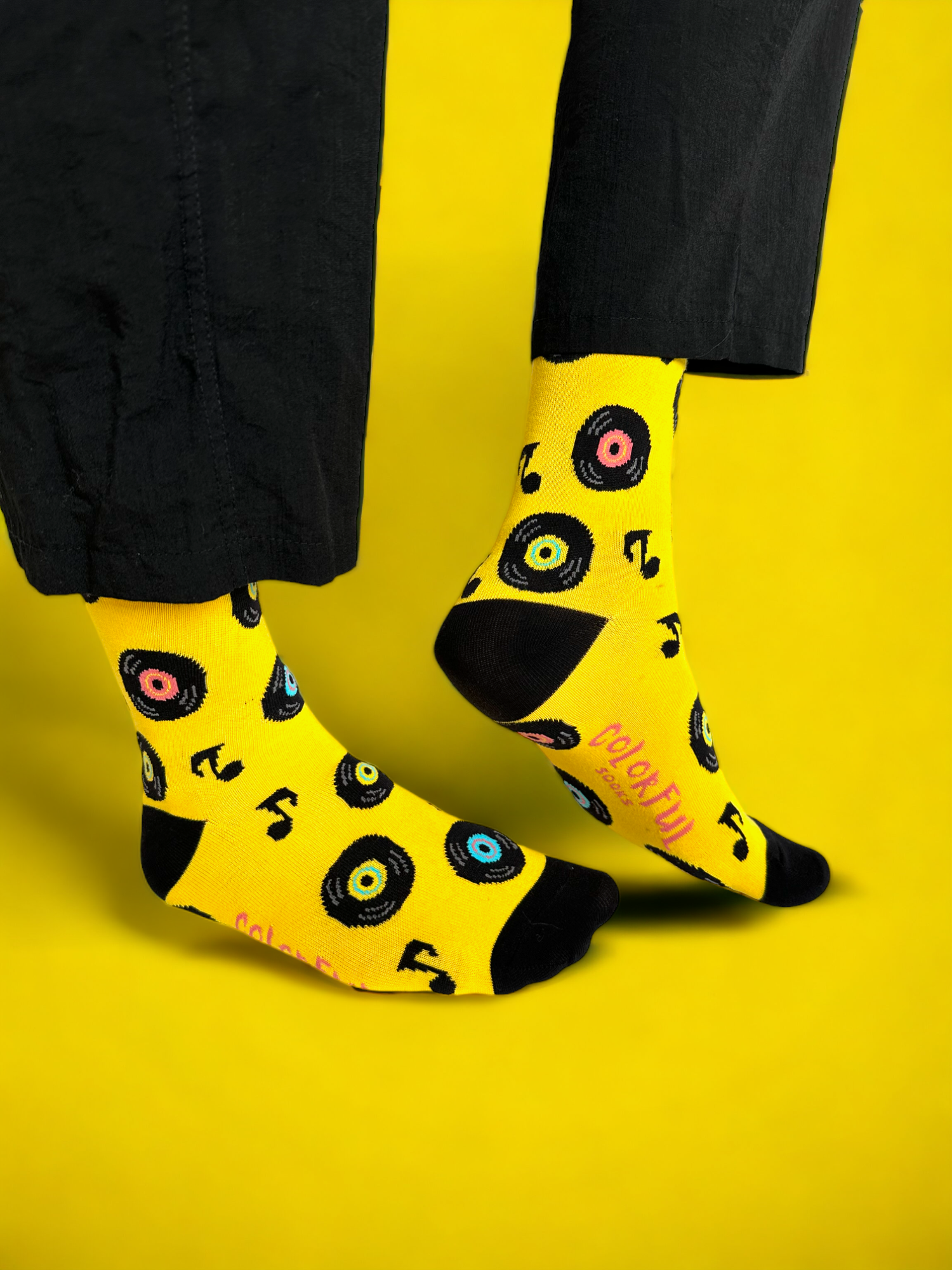 Yellow Groove Music Socks