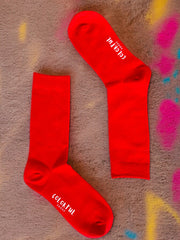 Blazing Scarlet Red Socks