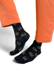 Burger Feet Black Socks